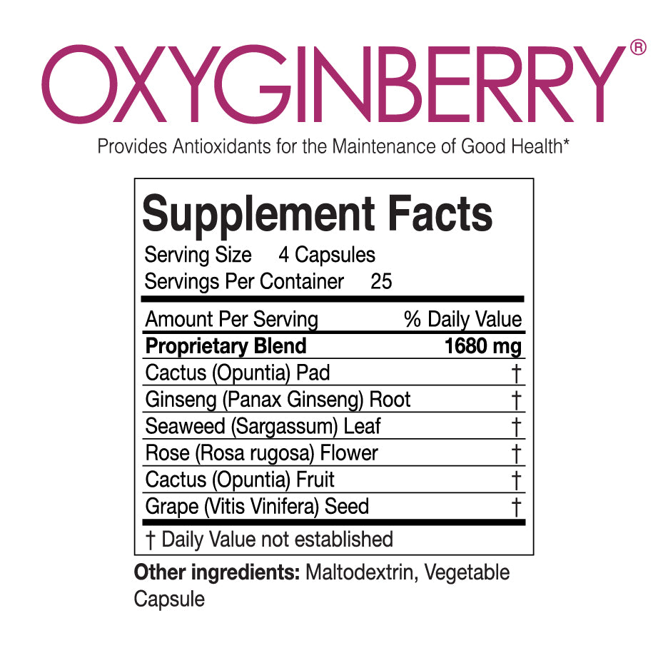 Oxyginberry Capsules Food Supplement